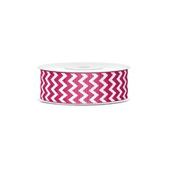 Stuha Chevron vzor - růžová tmavá 25 mm